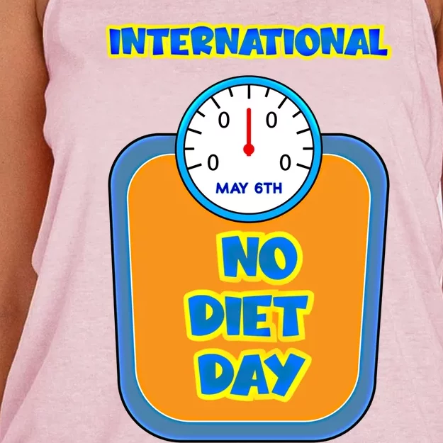 Sugar Fat Carbs Fast Food On Intl No Diet Day Gift Women's Knotted Racerback Tank