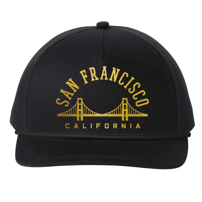 San Francisco California Golden Gate Bridge Vintage Snapback Five-Panel Rope Hat