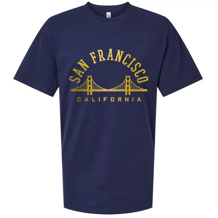 San Francisco California Golden Gate Bridge Vintage Sueded Cloud Jersey T-Shirt