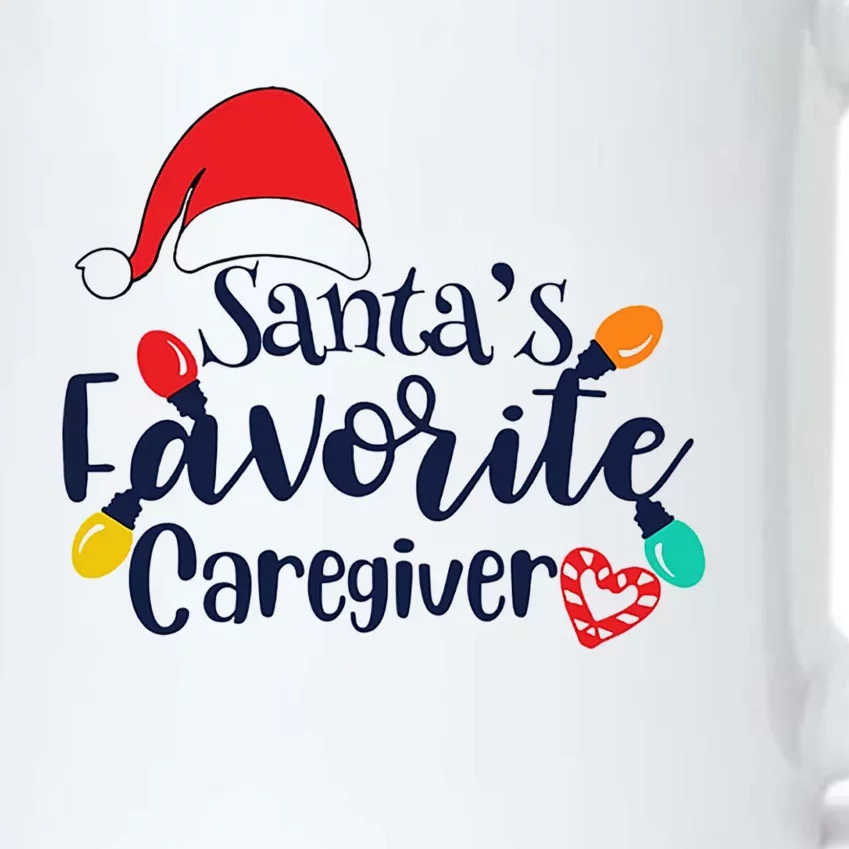 Santa's Favorite Caregiver Christmas Funny Gift Black Color Changing Mug