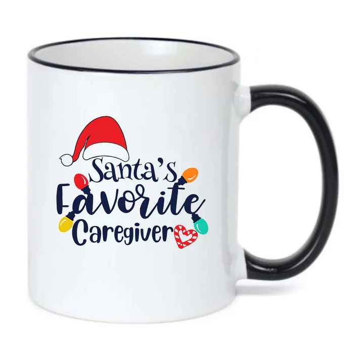 Santa's Favorite Caregiver Christmas Funny Gift Black Color Changing Mug