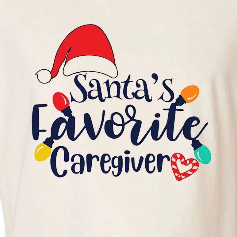 Santa's Favorite Caregiver Christmas Funny Gift Garment-Dyed Women's Muscle Tee