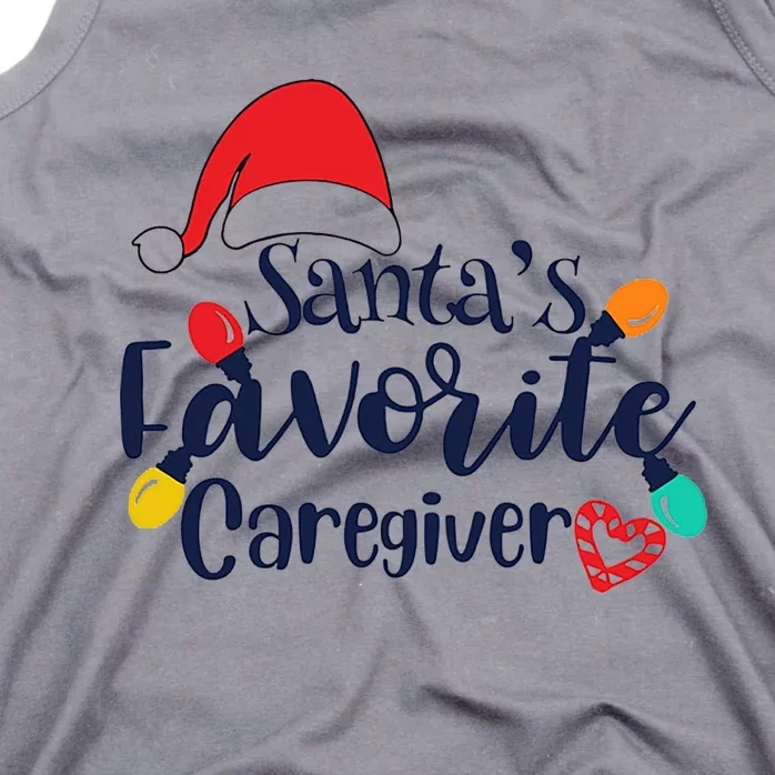 Santa's Favorite Caregiver Christmas Funny Gift Tank Top