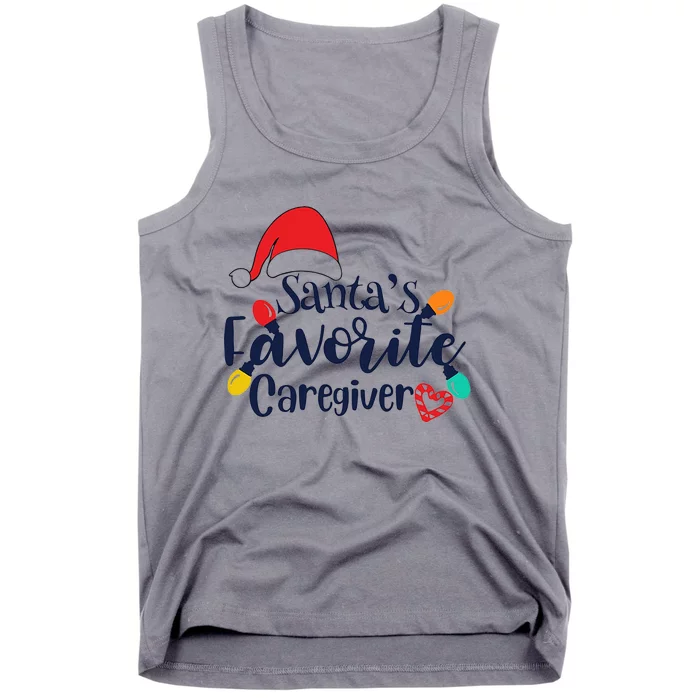 Santa's Favorite Caregiver Christmas Funny Gift Tank Top