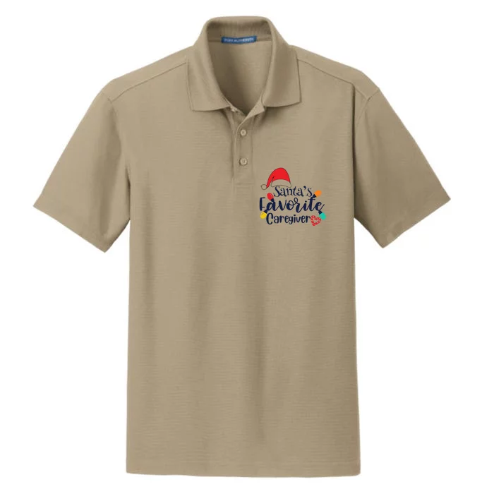 Santa's Favorite Caregiver Christmas Funny Gift Dry Zone Grid Performance Polo