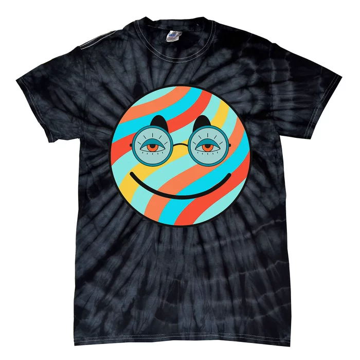 Smiling Face Costume Happy Cute Smile Trendy Tie-Dye T-Shirt