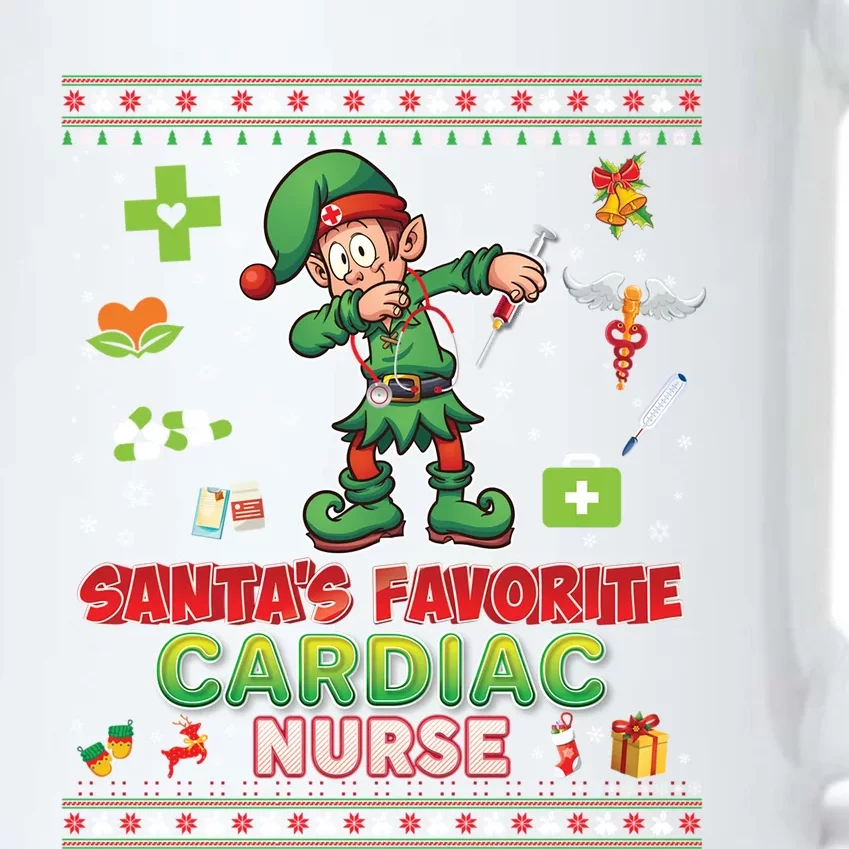 Santas Favorite Cardiac Nurse Dabbing Elf Christmas Sweater Funny Gift Black Color Changing Mug