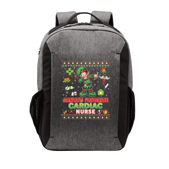 Santas Favorite Cardiac Nurse Dabbing Elf Christmas Sweater Funny Gift Vector Backpack