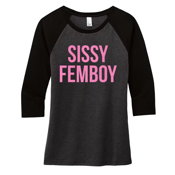 Sissy Femboy Crossdressing Aesthetic Women's Tri-Blend 3/4-Sleeve Raglan Shirt