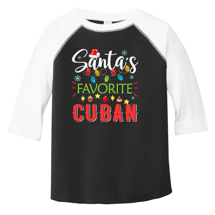 Santa's Favorite Cuban Xmas Light Santa Hat Christmas Gift Toddler Fine Jersey T-Shirt