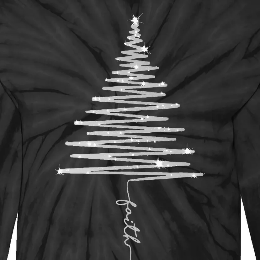 Sparkling Faith Christmas Tree Tie-Dye Long Sleeve Shirt