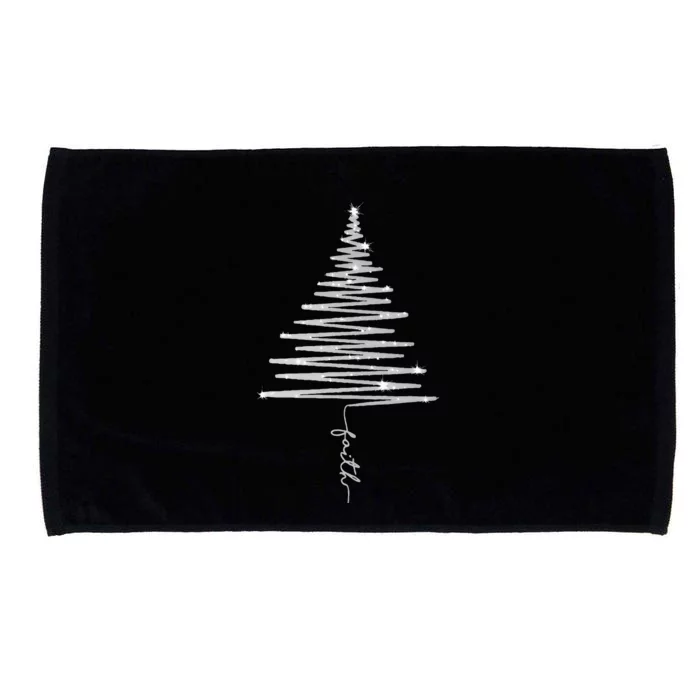 Sparkling Faith Christmas Tree Microfiber Hand Towel