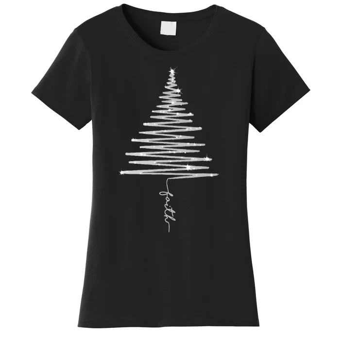 Sparkling Faith Christmas Tree Women's T-Shirt