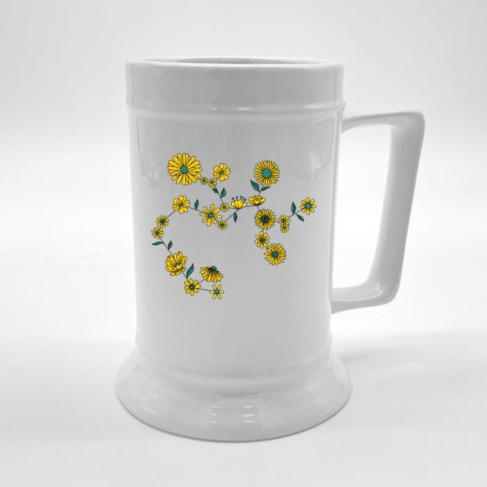 Sagittarius Flowers Constellation Zodiac Gift Front & Back Beer Stein