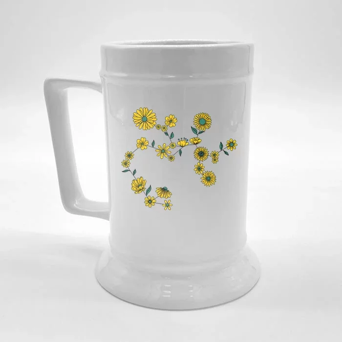 Sagittarius Flowers Constellation Zodiac Gift Front & Back Beer Stein