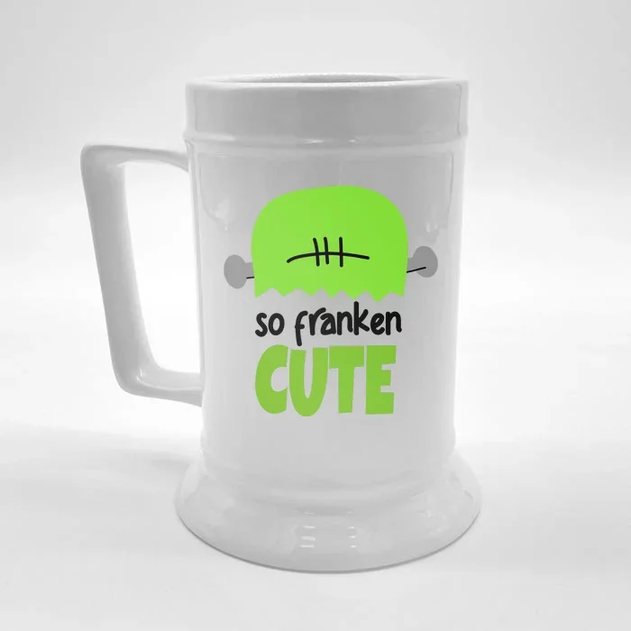 So Franken Cute Frankenstein Halloween Front & Back Beer Stein