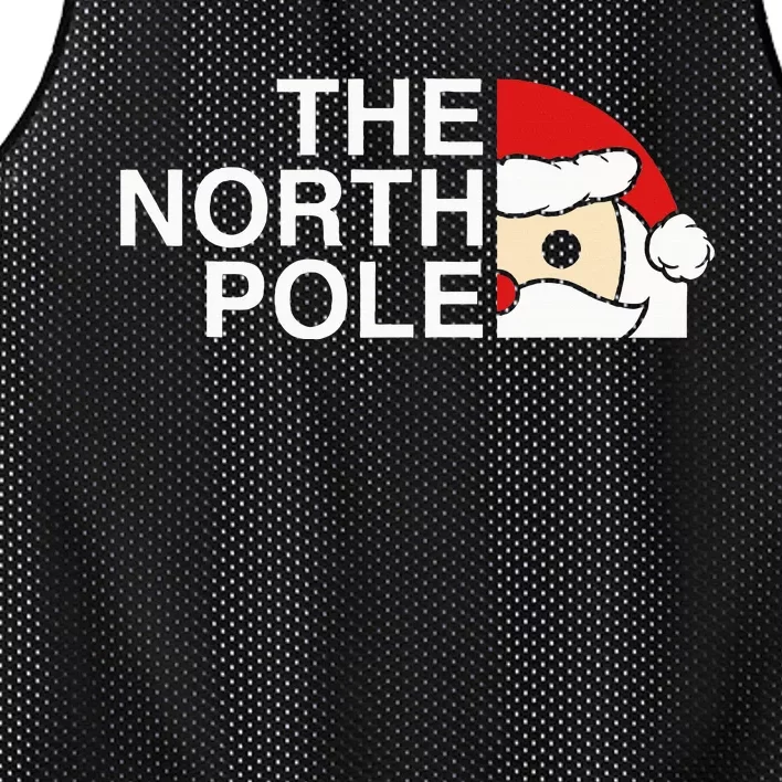 Santa Face Christmas Parody The North Pole Mesh Reversible Basketball Jersey Tank