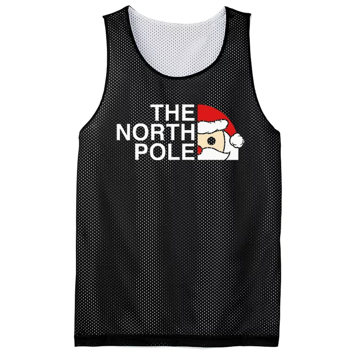 Santa Face Christmas Parody The North Pole Mesh Reversible Basketball Jersey Tank