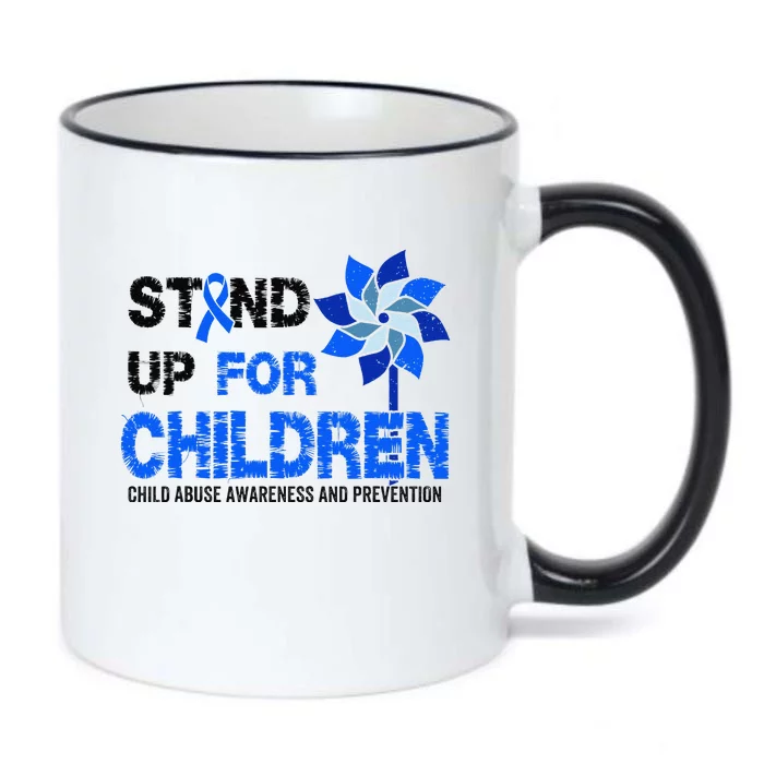 Standup For Children Child Abuse Prevention Awareness Month Gift Black Color Changing Mug