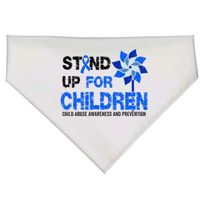 Standup For Children Child Abuse Prevention Awareness Month Gift USA-Made Doggie Bandana