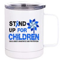 Standup For Children Child Abuse Prevention Awareness Month Gift 12 oz Stainless Steel Tumbler Cup