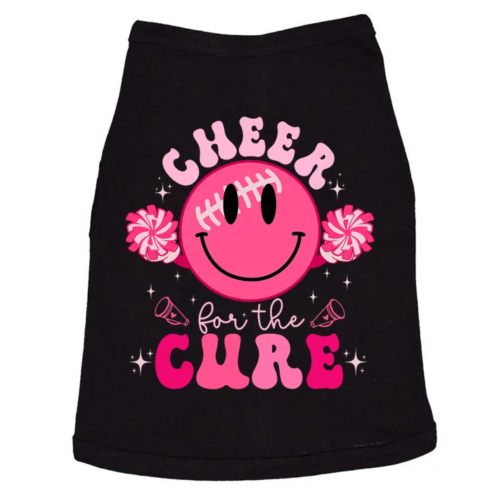 Smile Face Cheer For A Cure Cheerleading Breast Cancer Mom Doggie Tank