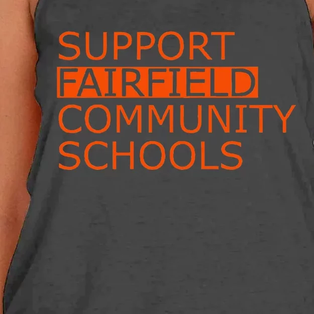 Support Fairfield Community Schools Women's Knotted Racerback Tank