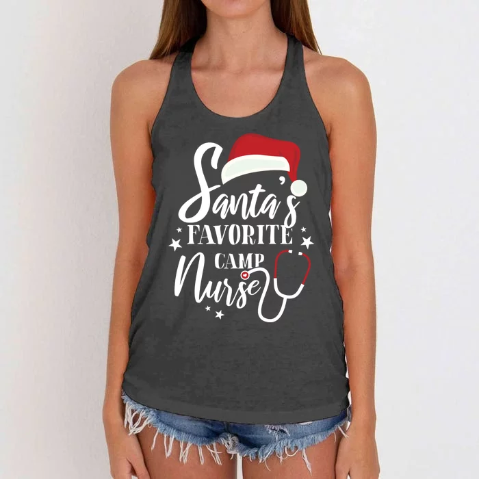 Santa Favorite Camp Nurse Outfit Funny Cute Xmas Gift Women's Knotted Racerback Tank