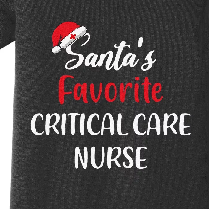 Santas Favorite Critical Care Nurse Christmas Funny Baby Bodysuit