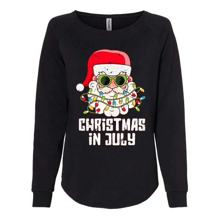 Santa Face Christmas In July Vintage Sunglasses Beach Summer Womens California Wash Sweatshirt