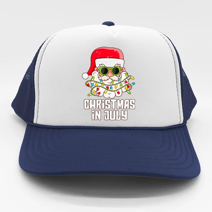 Santa Face Christmas In July Vintage Sunglasses Beach Summer Trucker Hat