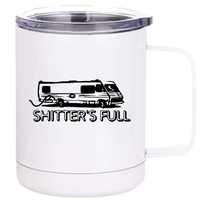 Shitters Full Christmas Humor Graphic Offensive Rude Cool Trending Novelty Offen Front & Back 12oz Stainless Steel Tumbler Cup