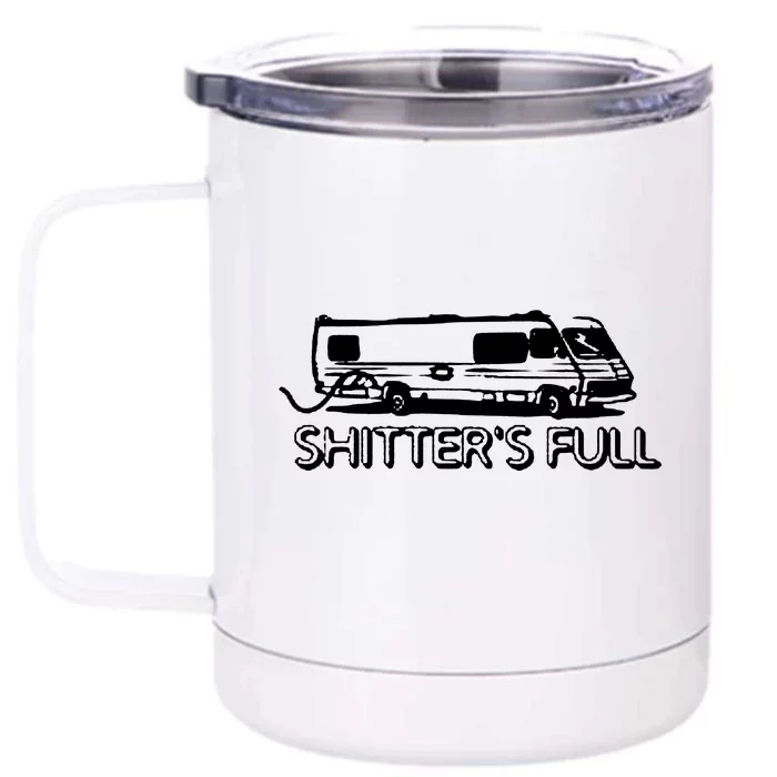 Shitters Full Christmas Humor Graphic Offensive Rude Cool Trending Novelty Offen Front & Back 12oz Stainless Steel Tumbler Cup