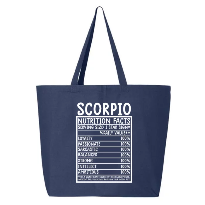 Scorpio Facts Cool Gift Funny Scorpio Birthday Zodiac Humor Cute Gift 25L Jumbo Tote