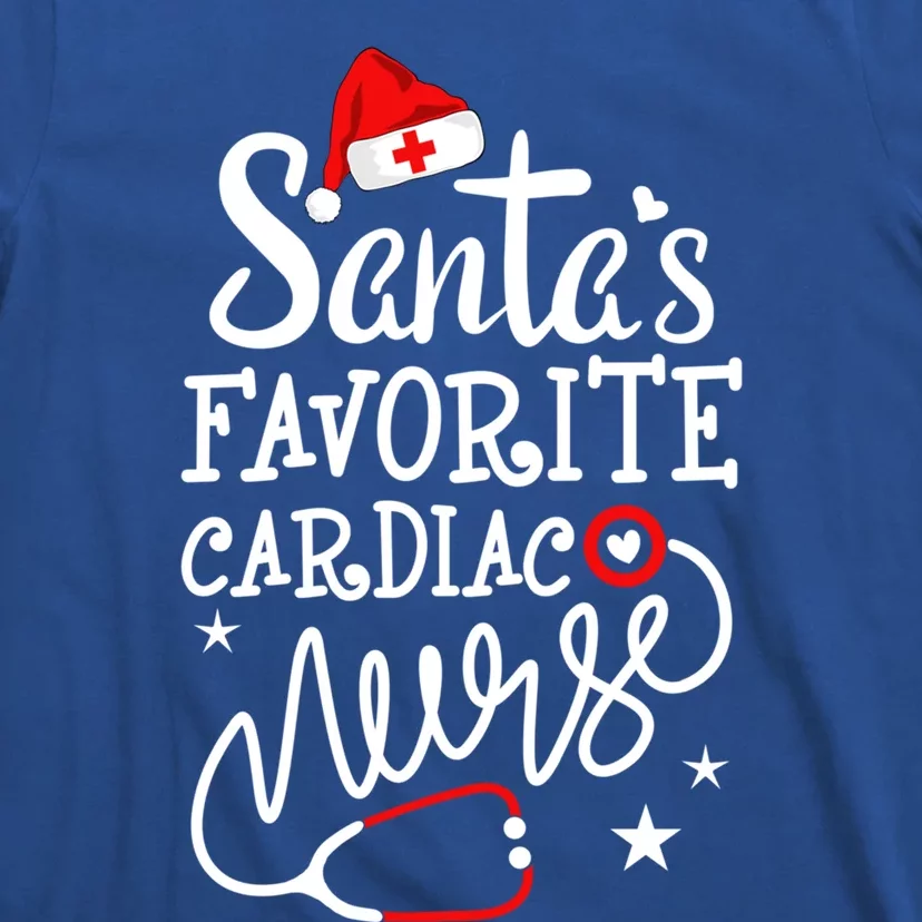 Santa's Favorite Cardiac Nurse Rn Merry Christmas Nurse Crew Gift T-Shirt