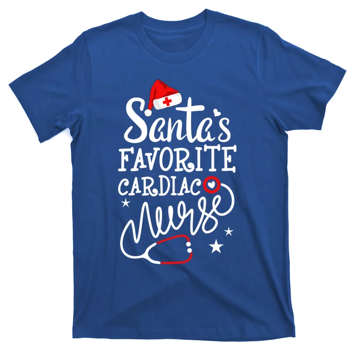 Santa's Favorite Cardiac Nurse Rn Merry Christmas Nurse Crew Gift T-Shirt