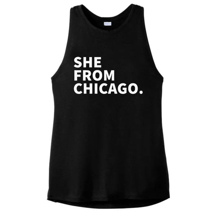 She From Chicago Ladies Tri-Blend Wicking Tank