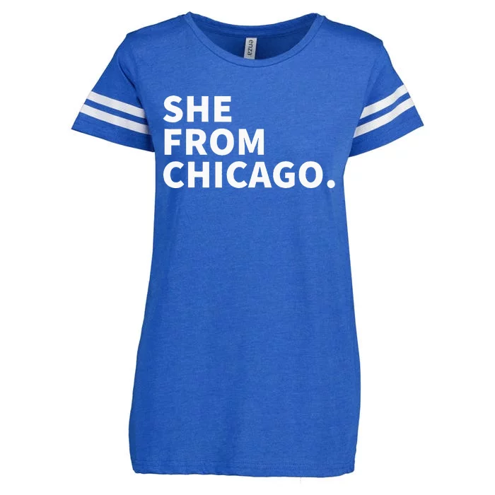 She From Chicago Enza Ladies Jersey Football T-Shirt