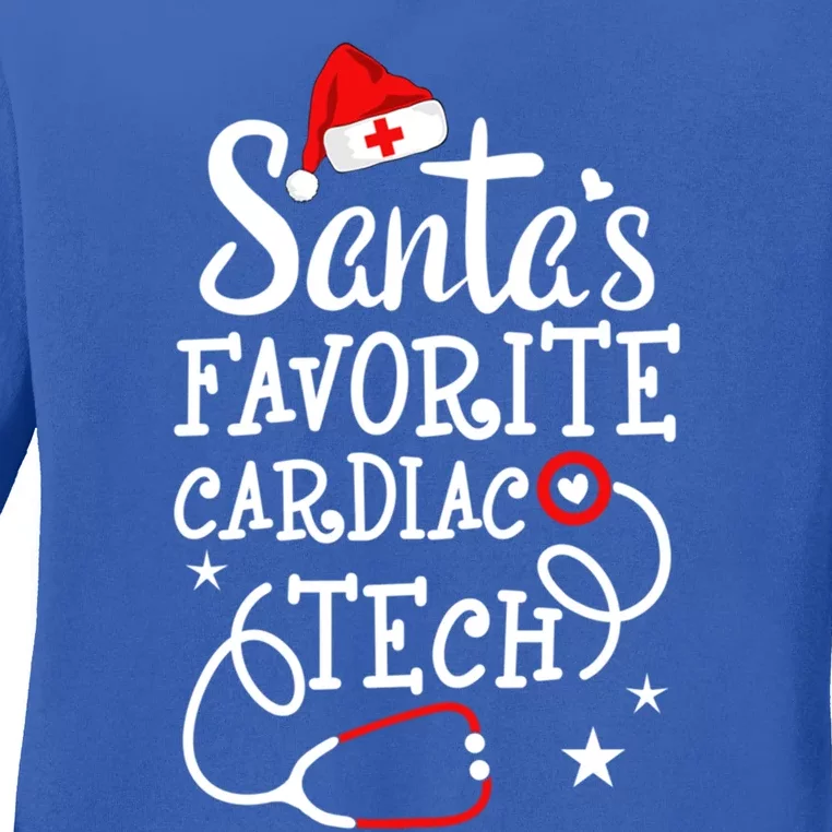 Santa's Favorite Cardiac Tech Christmas Cardiovascular Tech Gift Ladies Long Sleeve Shirt