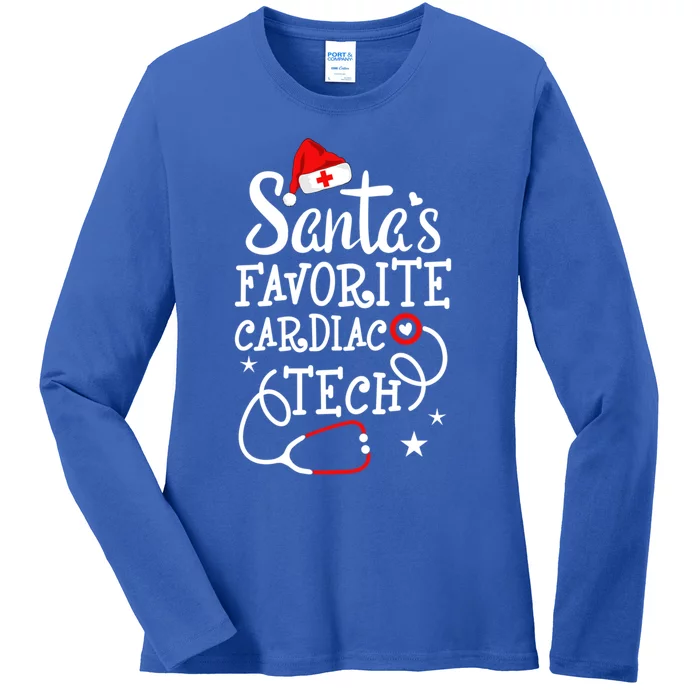 Santa's Favorite Cardiac Tech Christmas Cardiovascular Tech Gift Ladies Long Sleeve Shirt