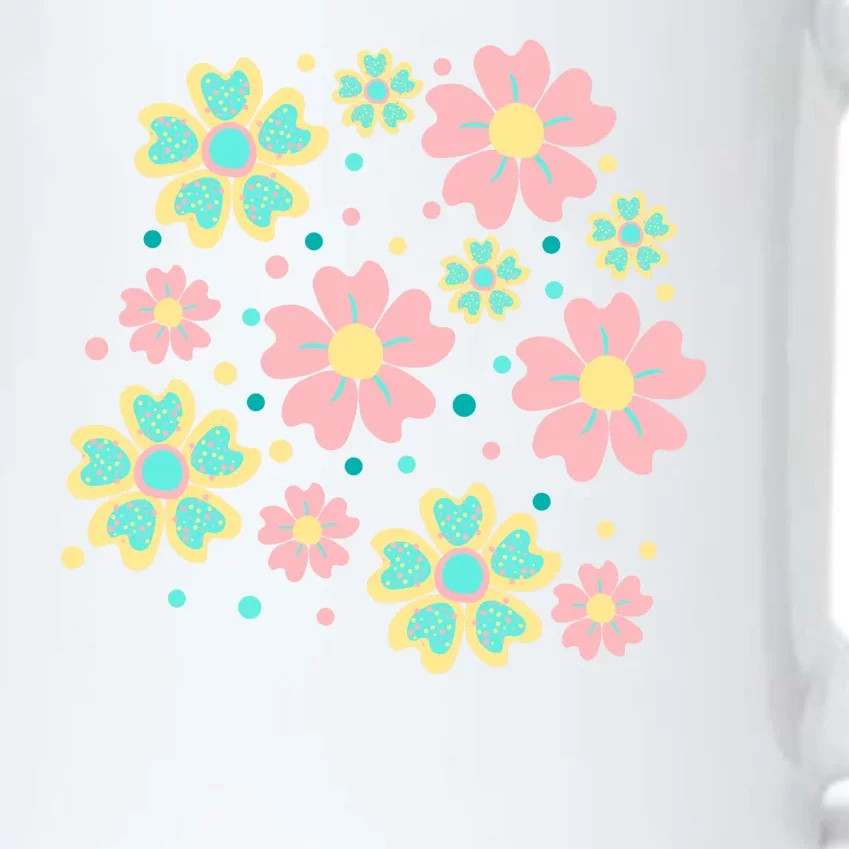 Spring Flower Cute Gift Black Color Changing Mug