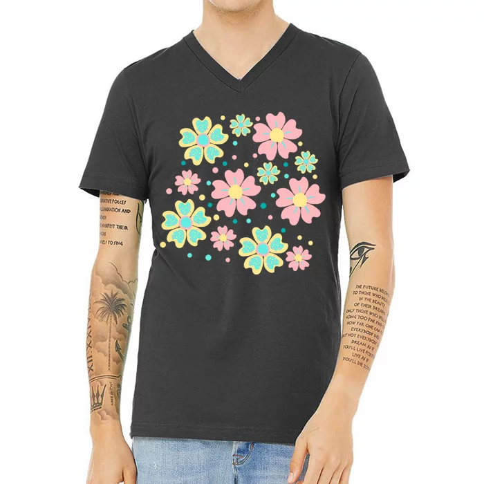 Spring Flower Cute Gift V-Neck T-Shirt