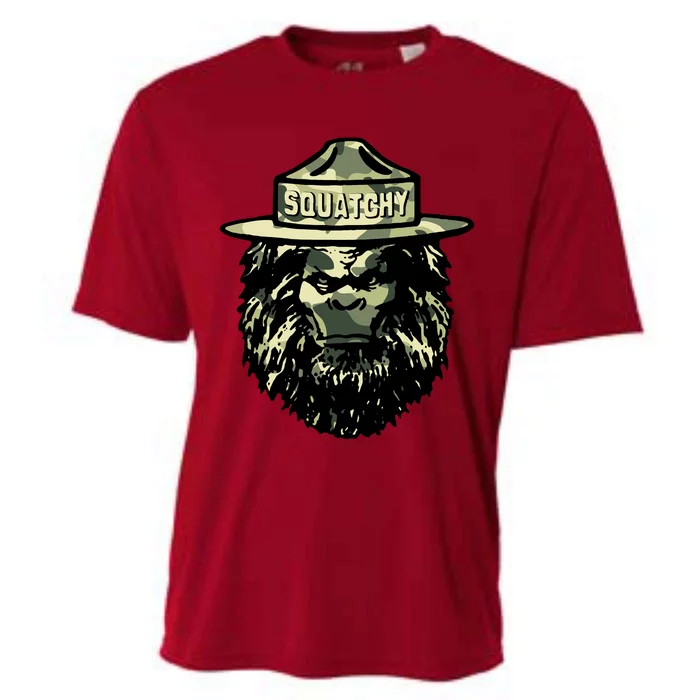 Squatchy Funny Camping Vintage Smokey The Bigfoot Bear Keep Cooling Performance Crew T-Shirt