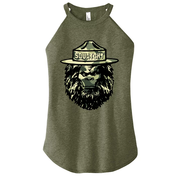 Squatchy Funny Camping Vintage Smokey The Bigfoot Bear Keep Women’s Perfect Tri Rocker Tank