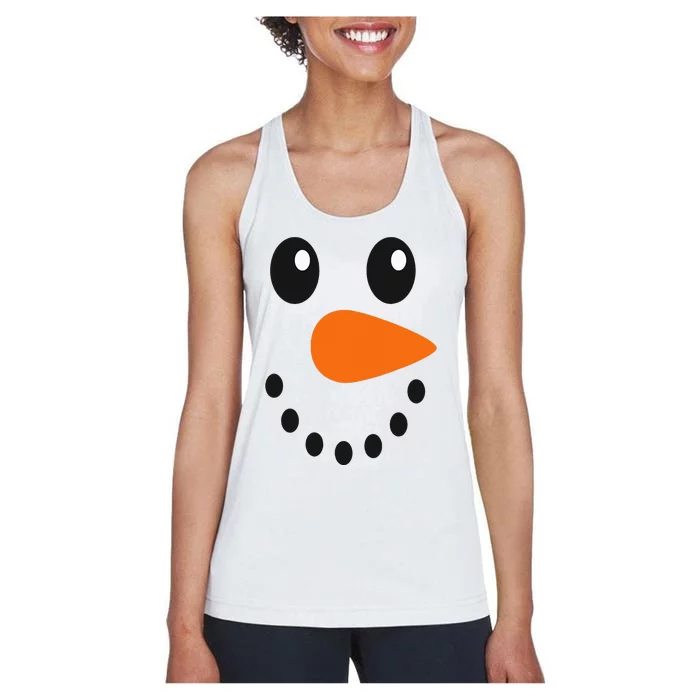 Snowman Face Costume Become a Snowman Women's Racerback Tank