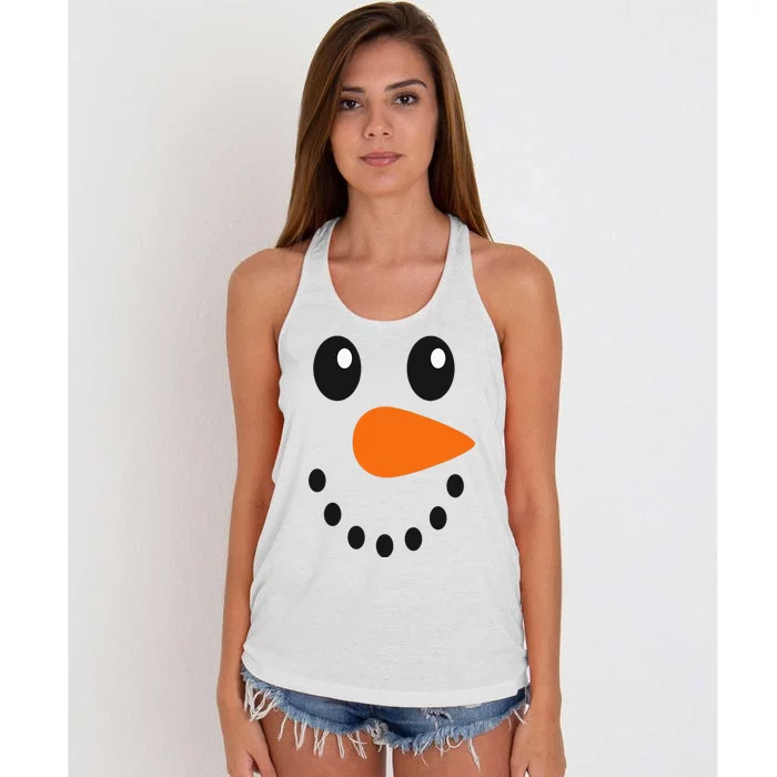 Snowman Face Costume Become a Snowman Women's Knotted Racerback Tank