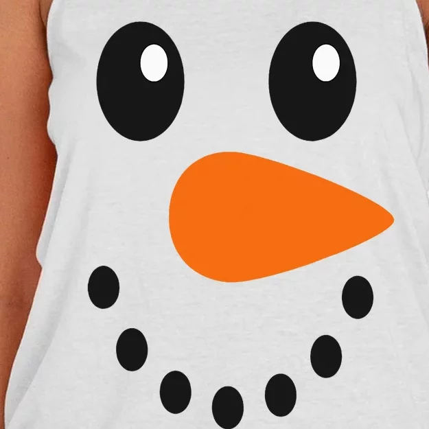 Snowman Face Costume Become a Snowman Women's Knotted Racerback Tank