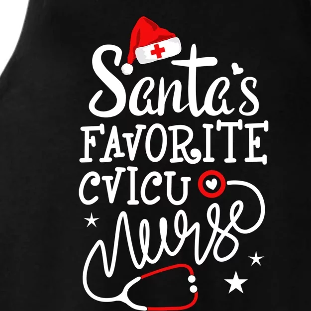 Santa's Favorite Cvicu Nurse Rn Merry Christmas Nurse Crew Gift Ladies Tri-Blend Wicking Tank