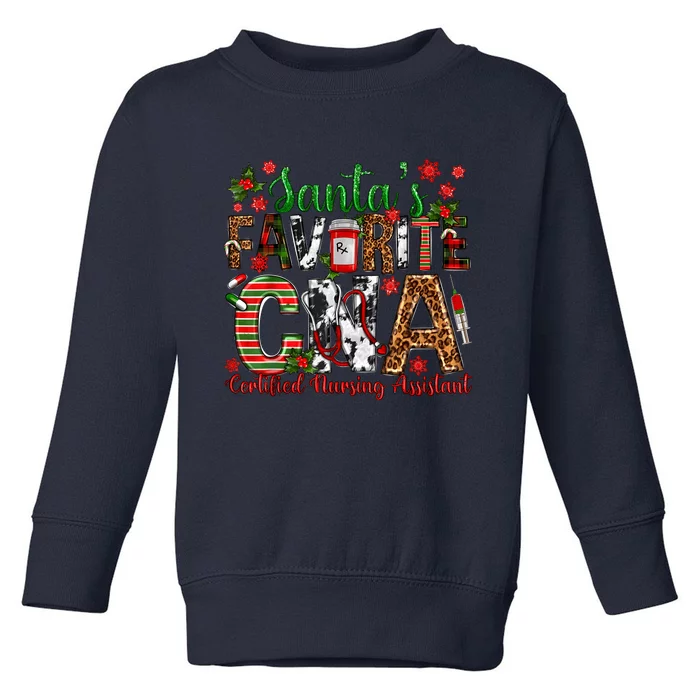 SantaS Favorite Cna Certified Nursing Assistant Christmas Toddler Sweatshirt