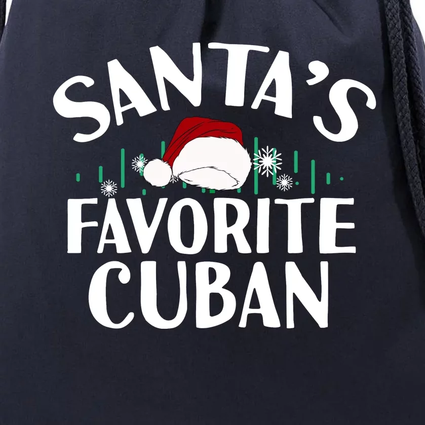 SantaS Favorite Cuban Christmas Santa Hat Pajama Drawstring Bag